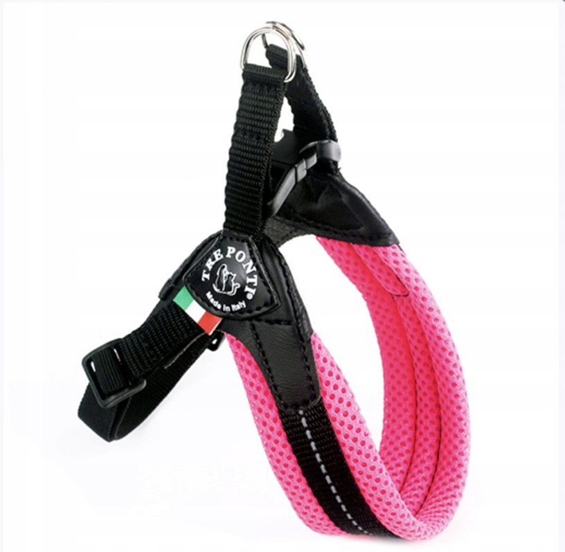 Tre Ponti Postroj pro psa 4 nastavitelný Mesh růžový