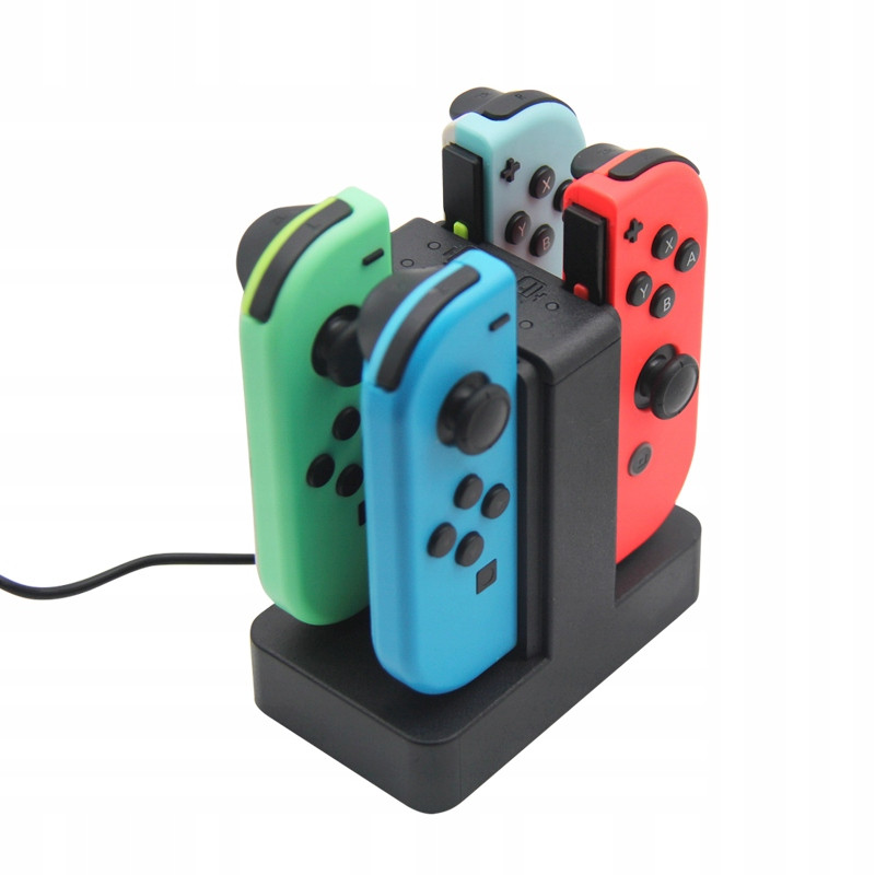 Výkonná nabíječka dokovací stanice pro 4x Joy-Con Switch a Switch Oled černá