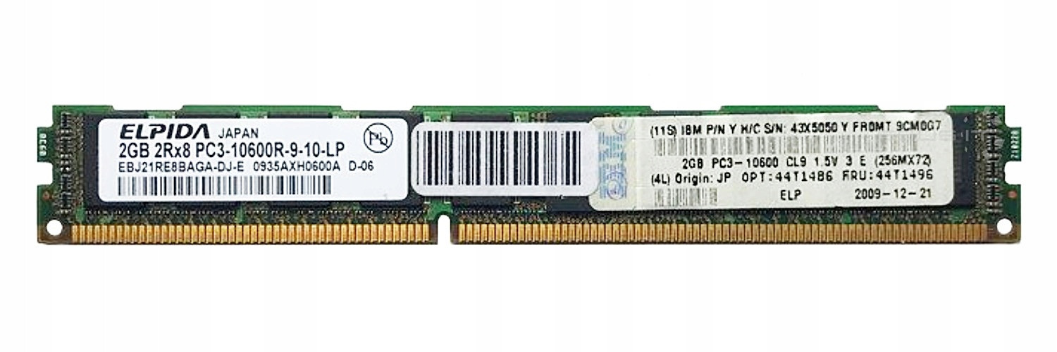 Ram Elpida 2GB DDR3 Registrovaná EBJ21RE8BAGA-DJ-E