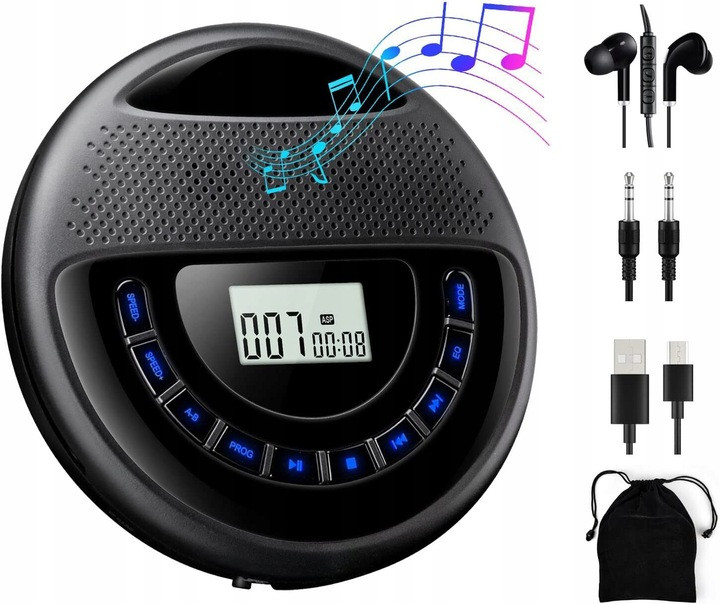 CD přehrávač MP3, MP3, Bluetooth, Aux, Reproduktory, Sluchátka