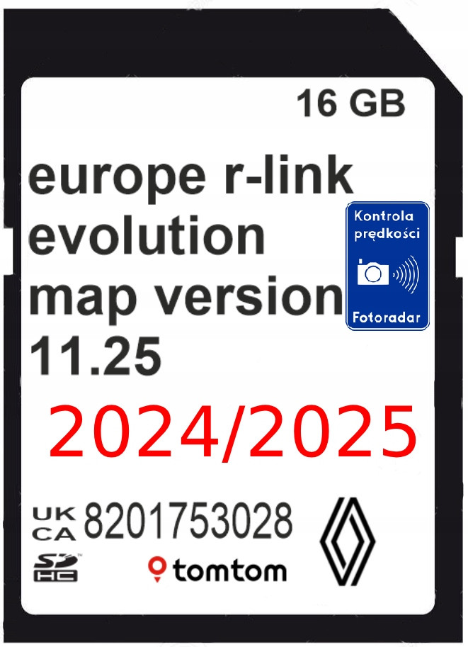 Mapa Karta Renault R-link Tomm Evolution Live 2024/2025 11.25 Eu Radary