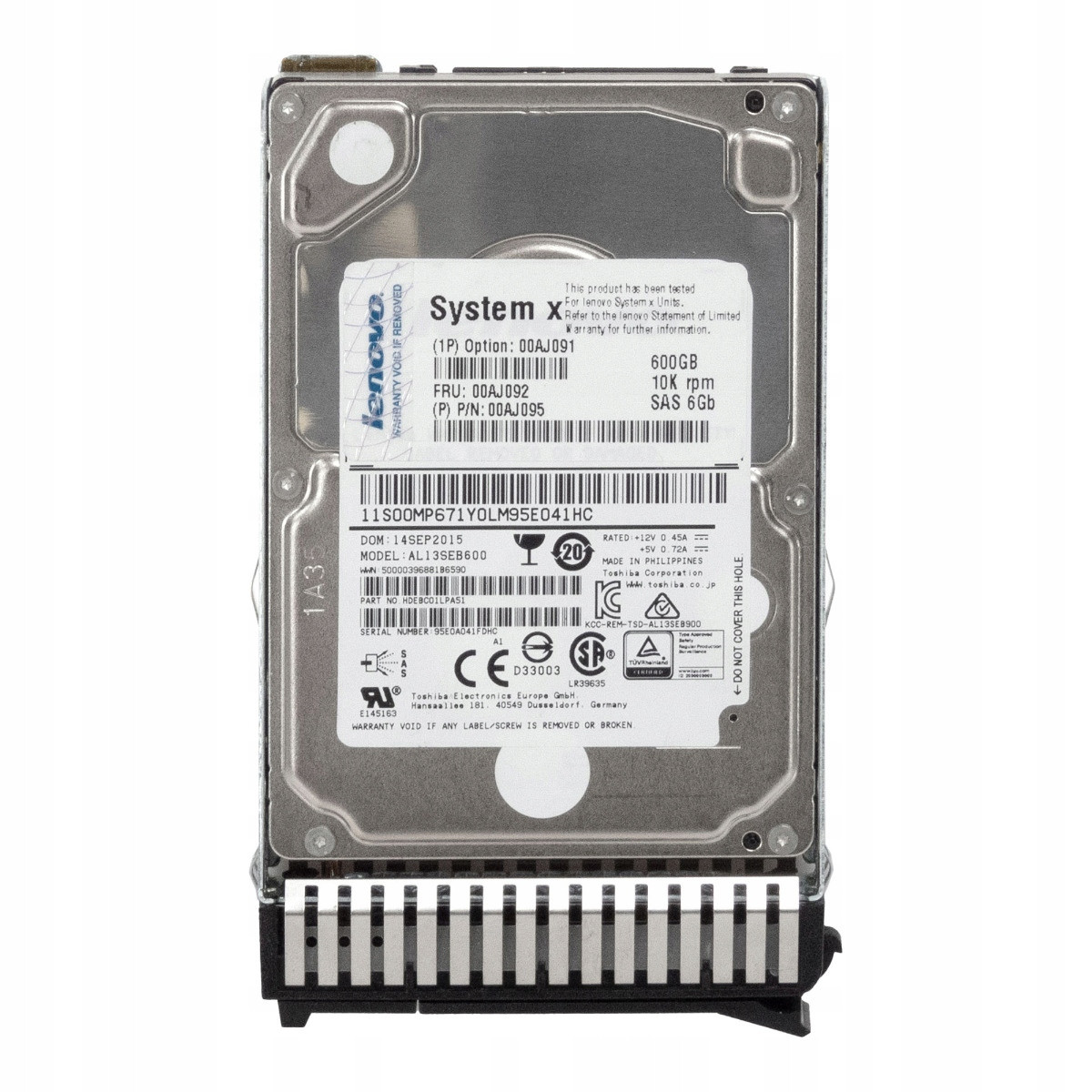 Lenovo 00AJ092 00AJ095 600GB 10K 64MB SAS-2 2,5'' AL13SEB600