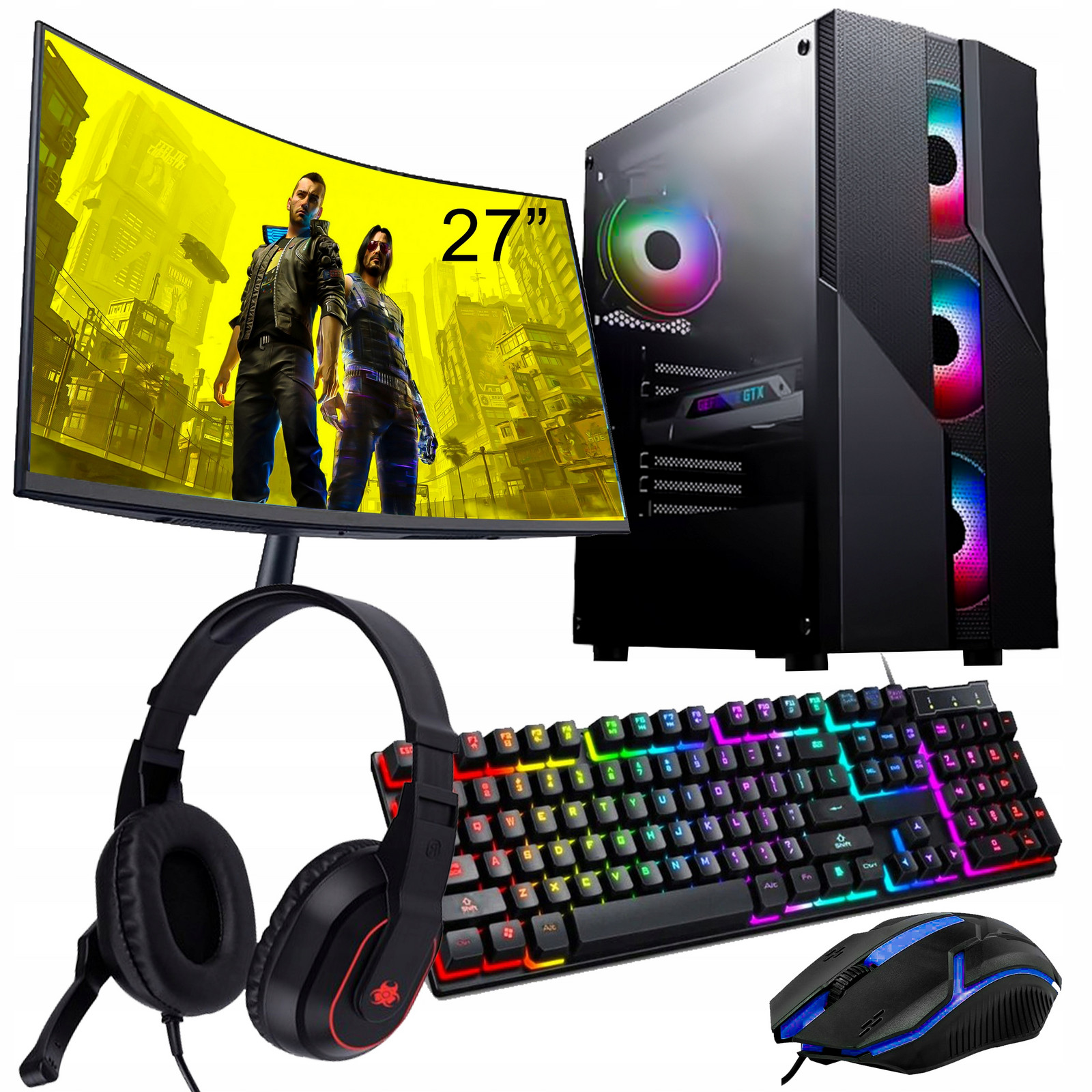 Kompletní Set Počítač Pro Hry Win 11| Rx 7600 Ryzen 7 32GB/1TB Rychlý