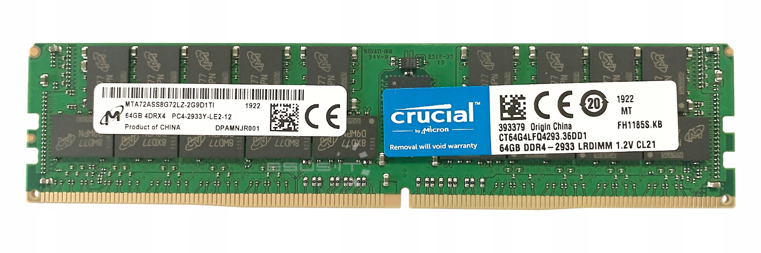 Ram 64GB Micron DDR4 Lrdimm MTA72ASS8G72LZ-2G9