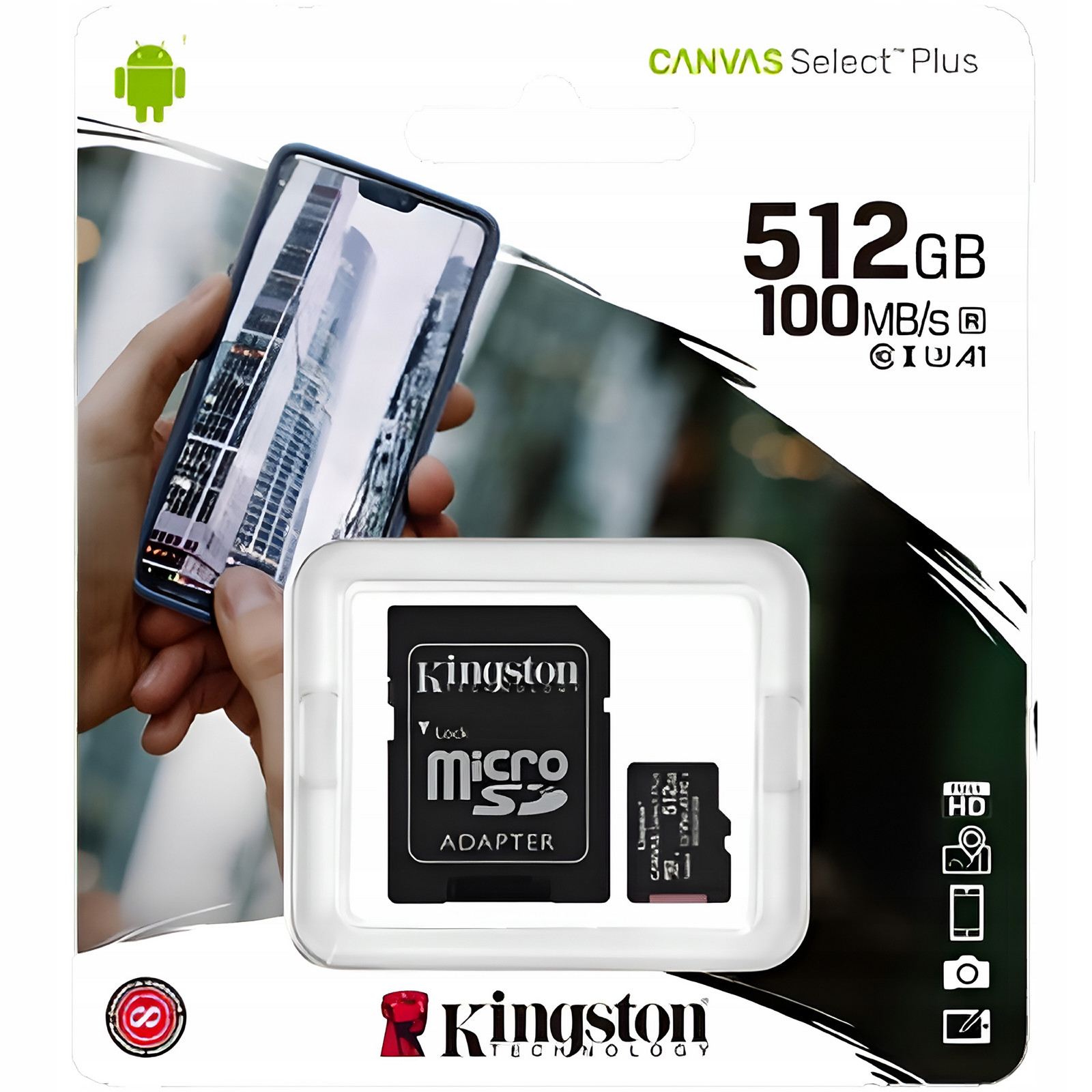 Paměťová karta 512GB Micro Sd Kingston SDCS2 C10 U3 A1 100Mb/s Adaptér