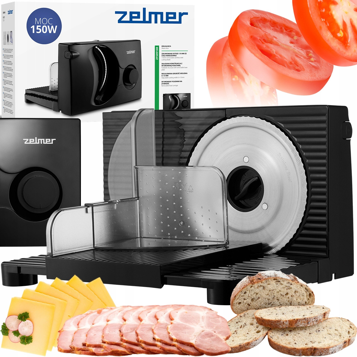 Elektrický Kráječ Zelmer Na Chléb Uzenin Plynulá Regulace Krájení