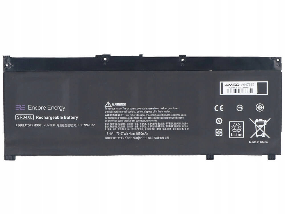Baterie Encore Energy pro Hp Omen 15 Omen 17 70Wh 15,4V 4550mAh SR04XL
