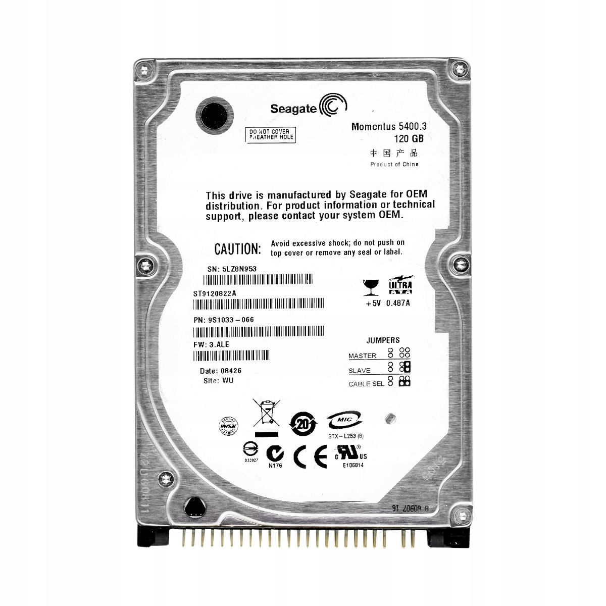 Seagate Moments 120GB 5.4K 8MB Ata 2.5'' ST9120822A