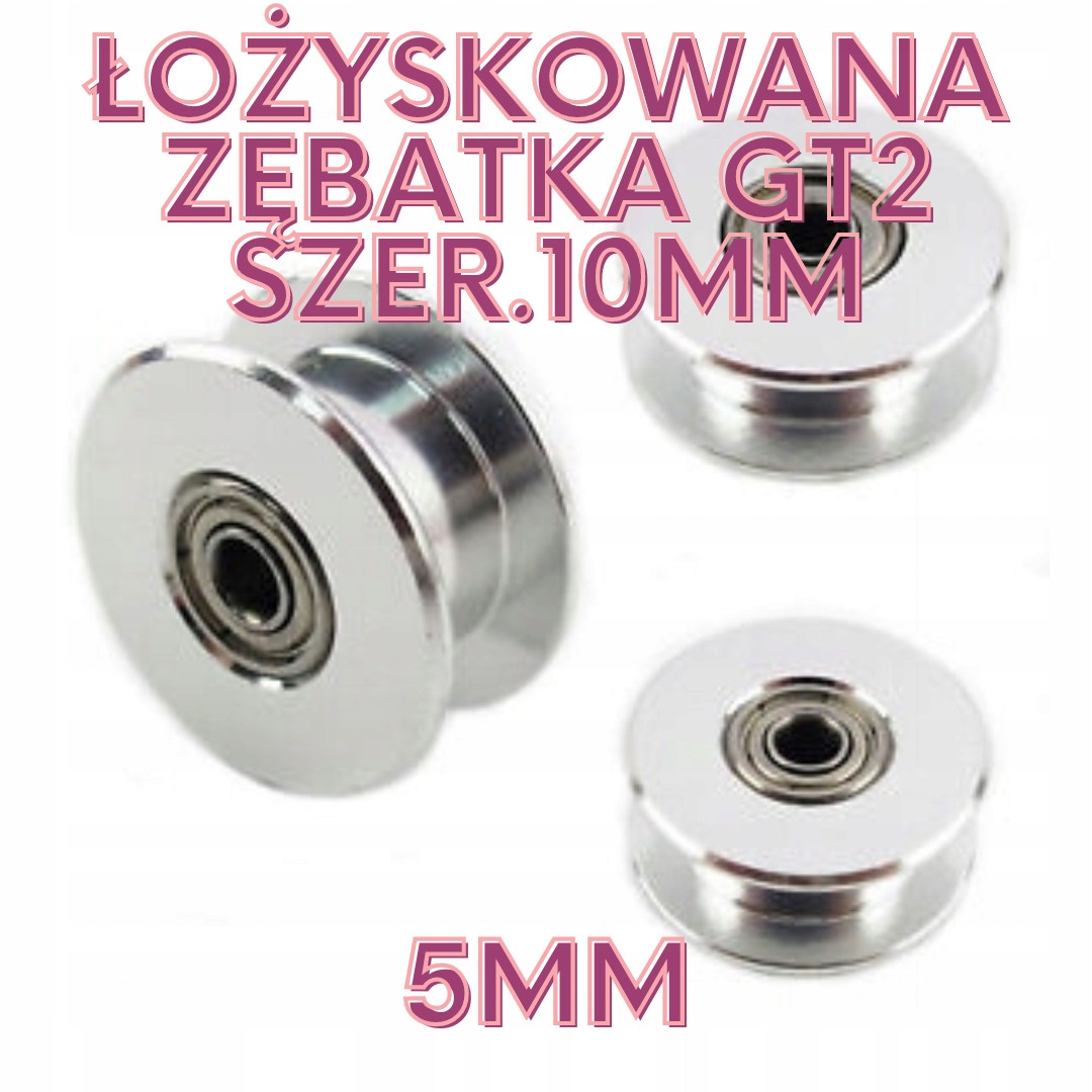 Ložiskové ozubení GT2 5mm š.10 hladké v-slot