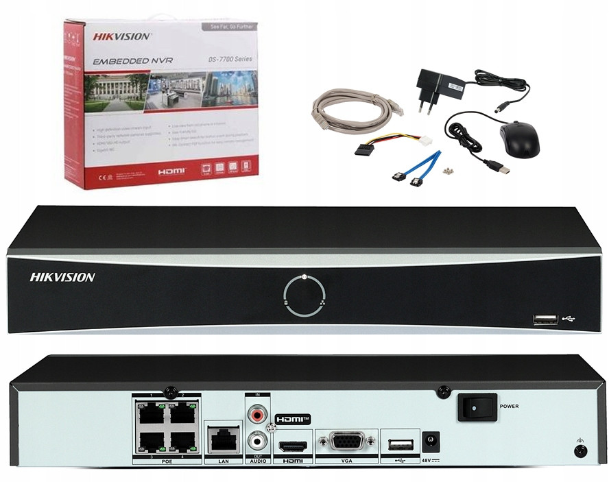 Ip rekordér Hikvision DS-7604NXI-K1/4P 4x PoE Acusense až 12Mpx