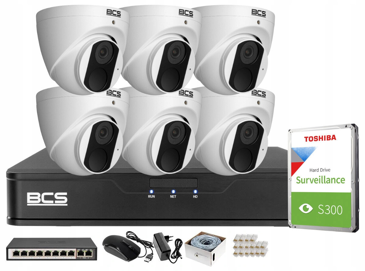 Monitorovací set 6x BCS-P-EIP14FSR3 4Mpx Ir 30m Detekce Aplikace