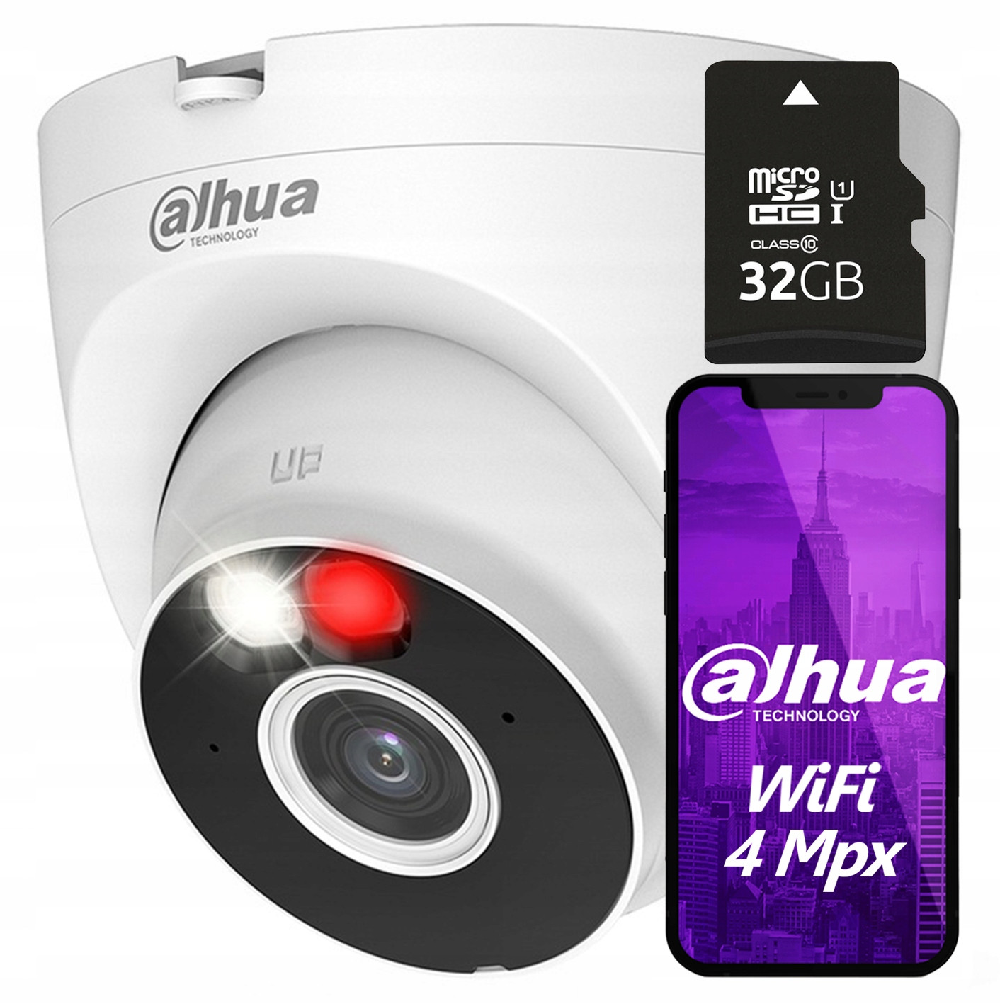 WiFi kamera Dahua Venkovní T4A-PV Smart Dual Light 4MPx 32GB Sd karta