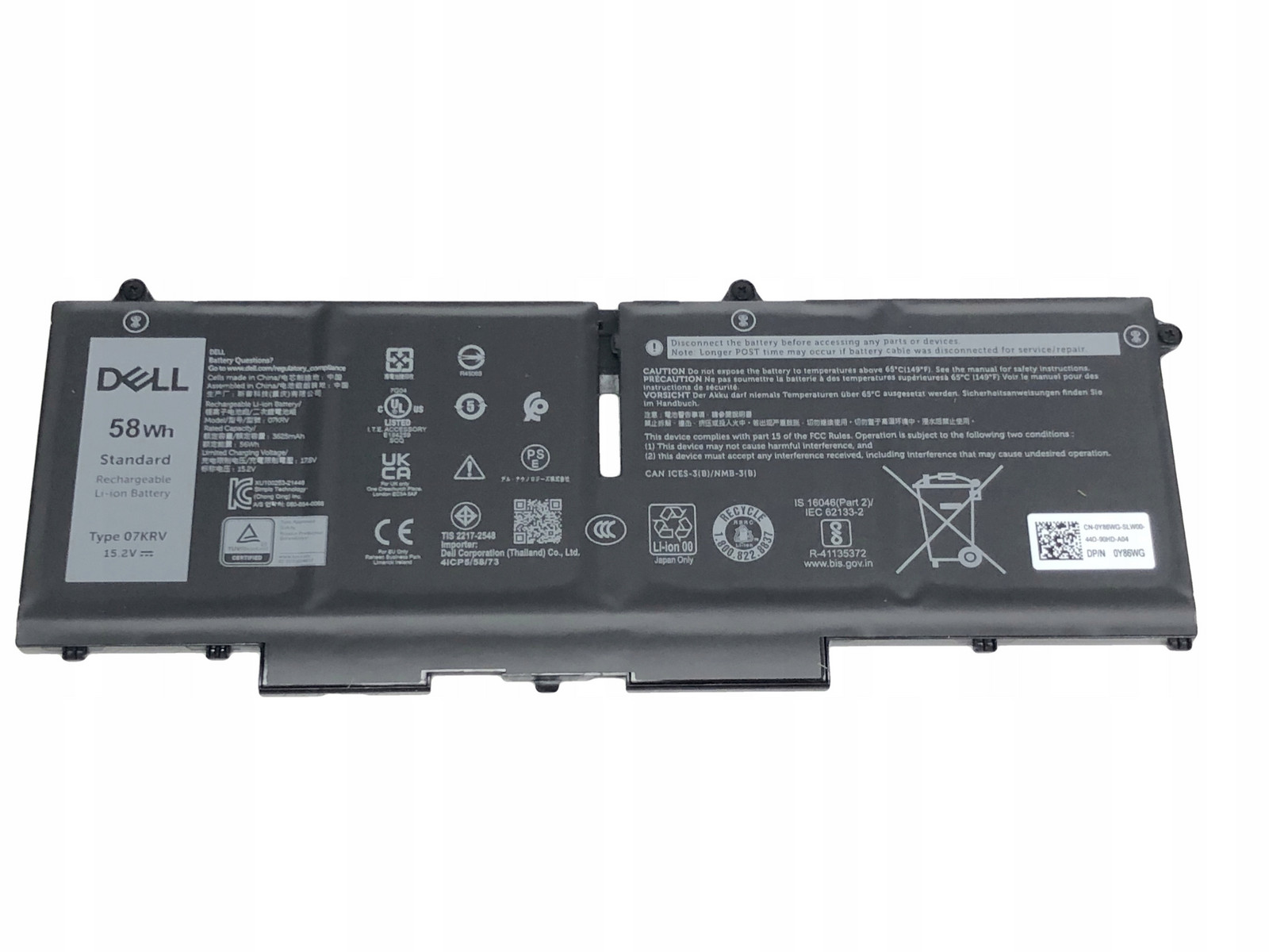 Nový Originální Dell Latitude 5330 5430 5530 Type 07KRV 58Wh Duben 2024