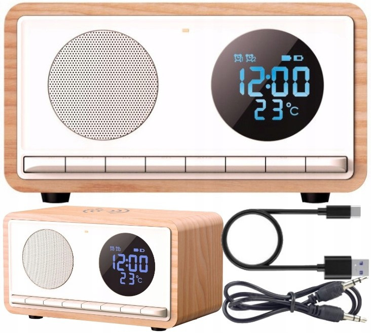 Manta Fm bluetooth kuchyňské rádio s nabíječkou RDI912W Aux Sd MP3