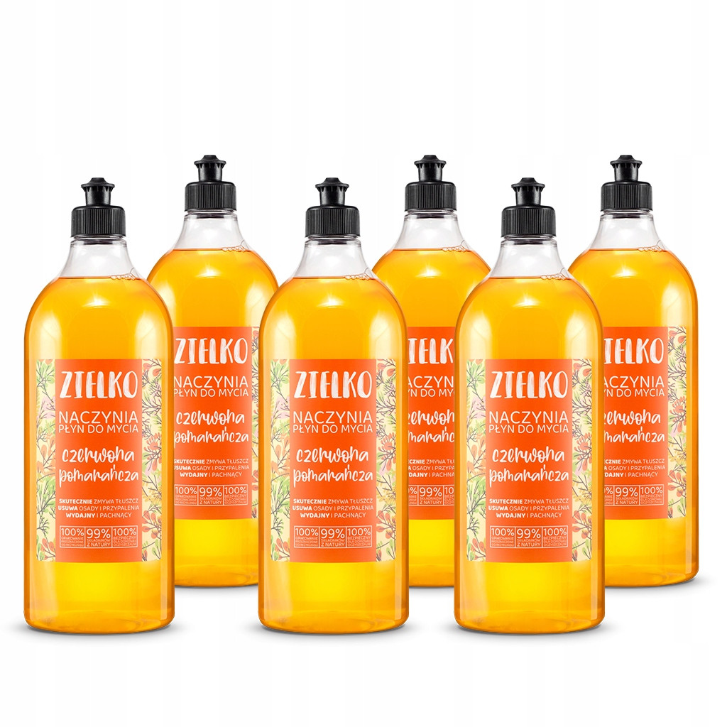 Zielko Sada Tekutý prostředek na mytí nádobí Červená Pomeranč 6x1l (5+1)