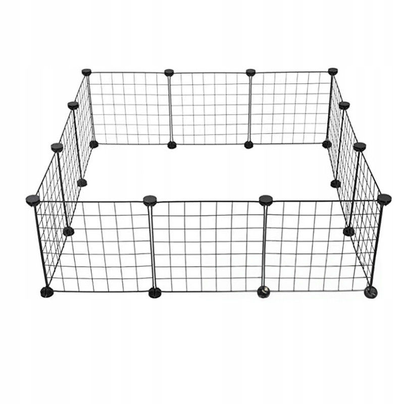 Černá Kotec Kovová Ohrada Pro Psa Kočku Králíka Štěněte 108x108 cm