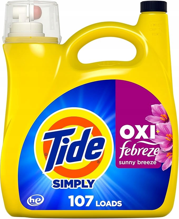 Tekutý Prací Prostředek Tide Simply Oxi Boost Febreze 4,46 L 107 Praní S Usa