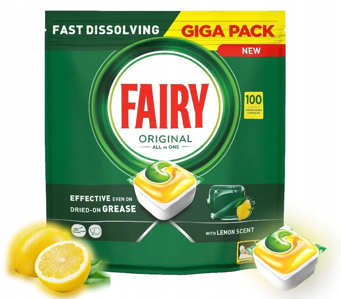 Kapsle Fairy All In One Citronové Do Myčky Giga Pack 100 Kusů