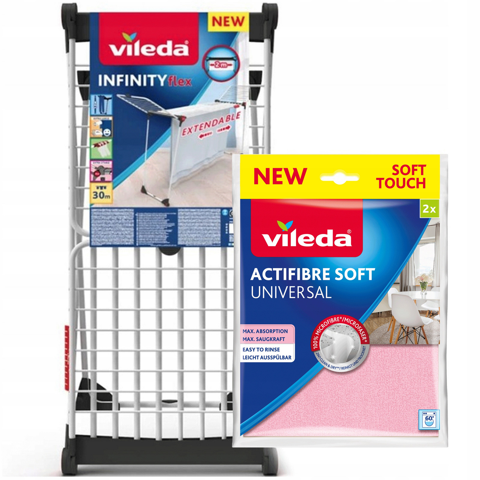 Vileda Rozkládací Sušák prádla Infinity Flex Vileda Actifibre Soft 2