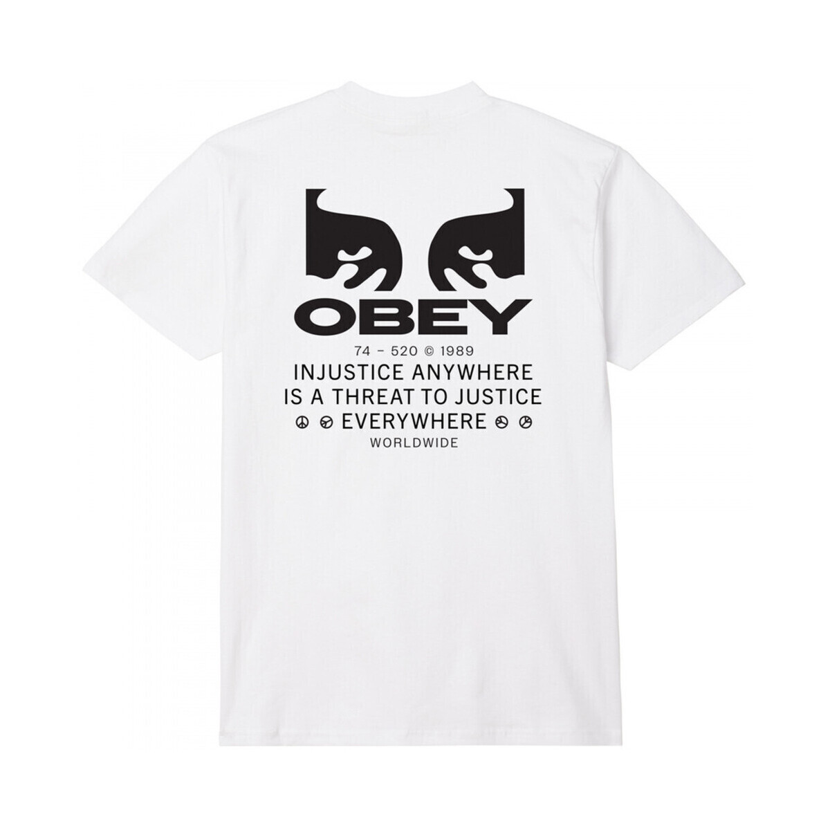 Obey  justice everywhere  Bílá