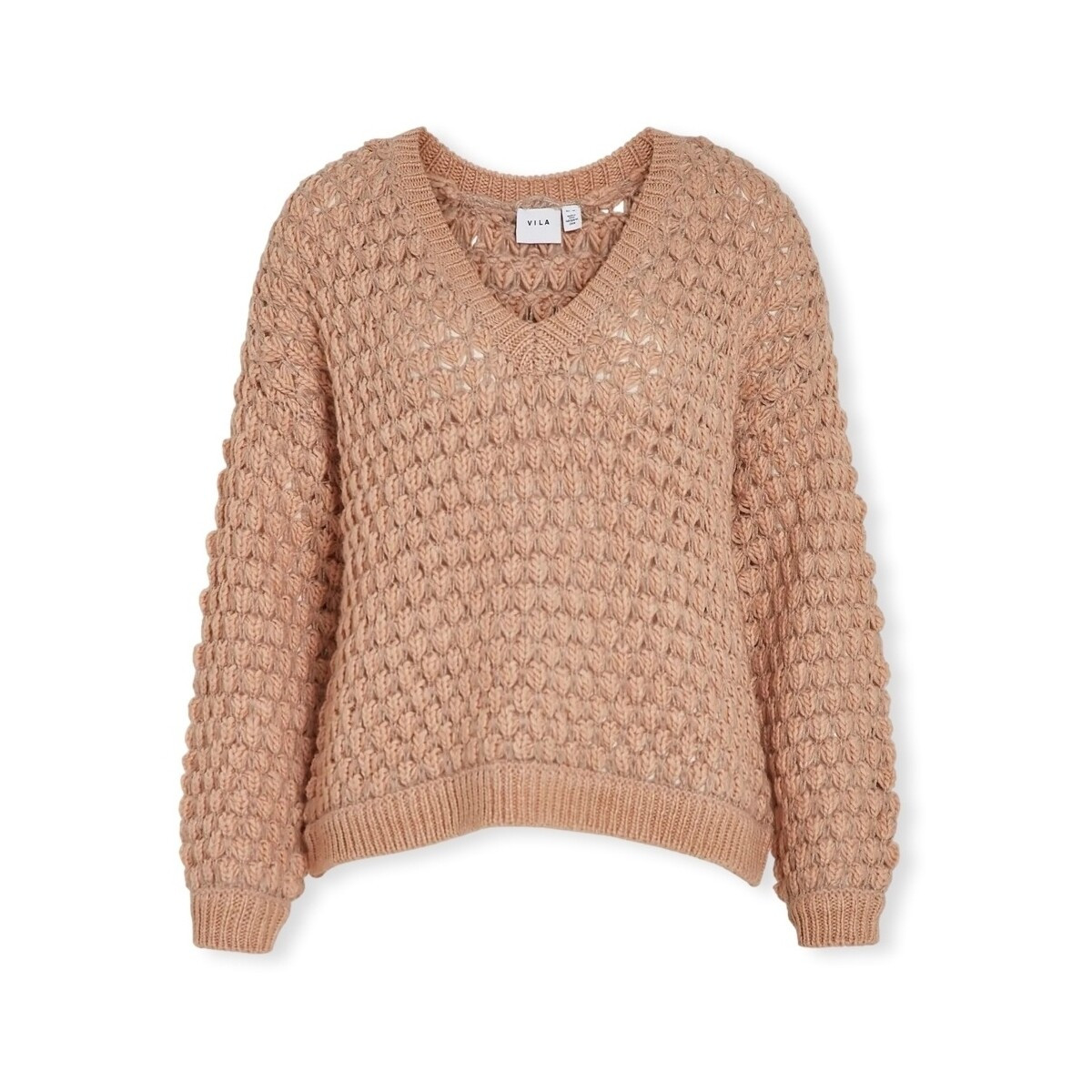 Vila  Evali Knit L/S - Natural Melange  Béžová