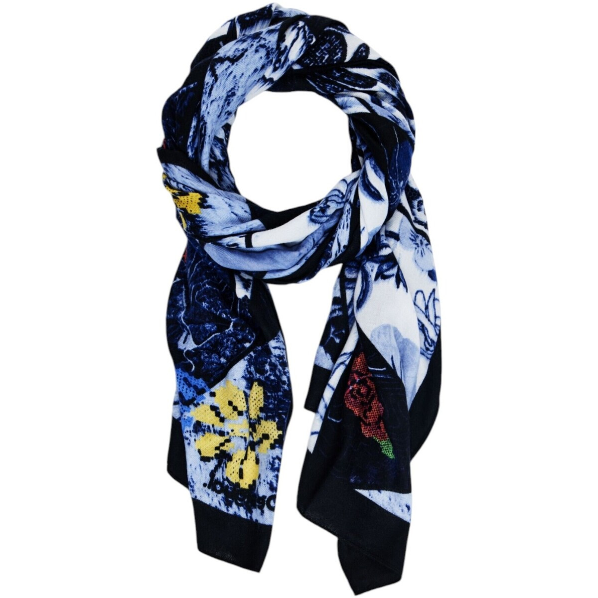 Desigual  FOU_DENIM FLOWERS RECTANGL 24WAWA12  Modrá