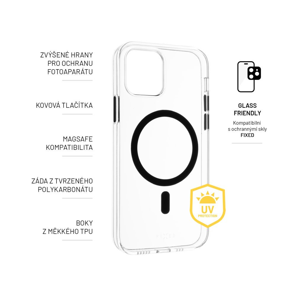 Zadní kryt FIXED MagPurity s podporou Magsafe pro Apple iPhone SE (2025), čirá