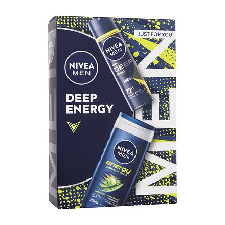 Nivea Men Deep Energy : antiperspirant Men Deep Sport 150 ml + sprchový gel Men Energy 250 ml pro muže