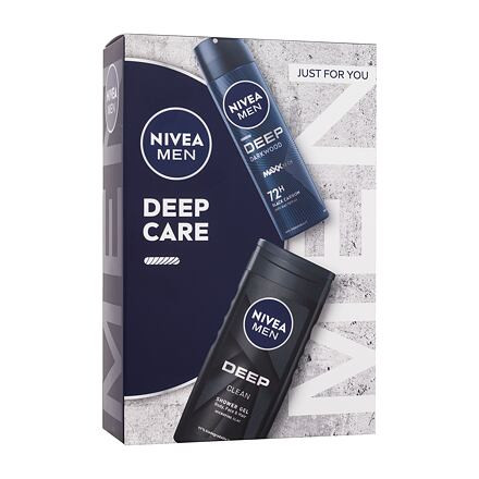 Nivea Men Deep Care : antiperspirant Men Deep Darkwood 150 ml + sprchový gel Men Deep Clean 250 ml pro muže