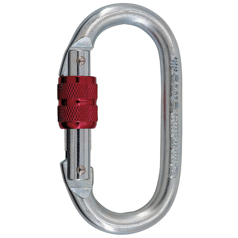 Karabina Camp Steel Oval Standard Lock Barva: červená/stříbrná