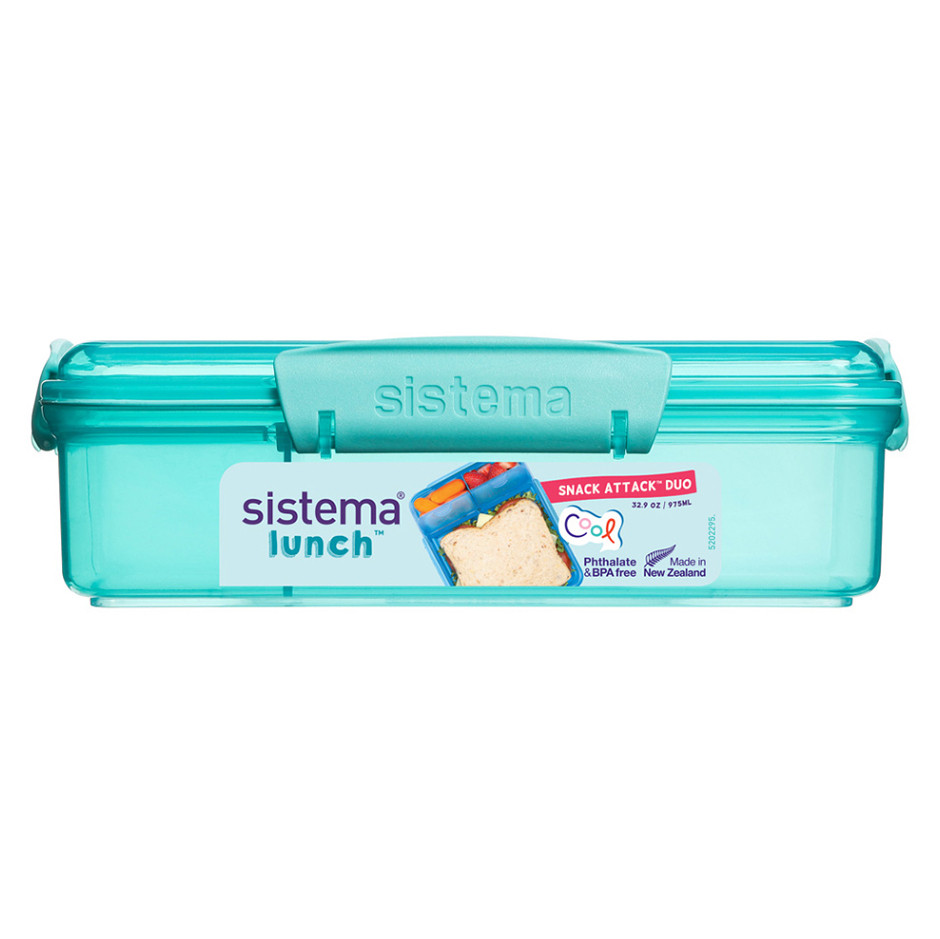 SISTEMA LUNCH Krabička na svačinu s 2 přihrádkami zelená 975 ml