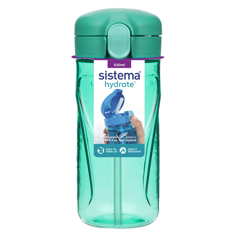 SISTEMA Láhev Quick Flip Top s brčkem zelená 520 ml