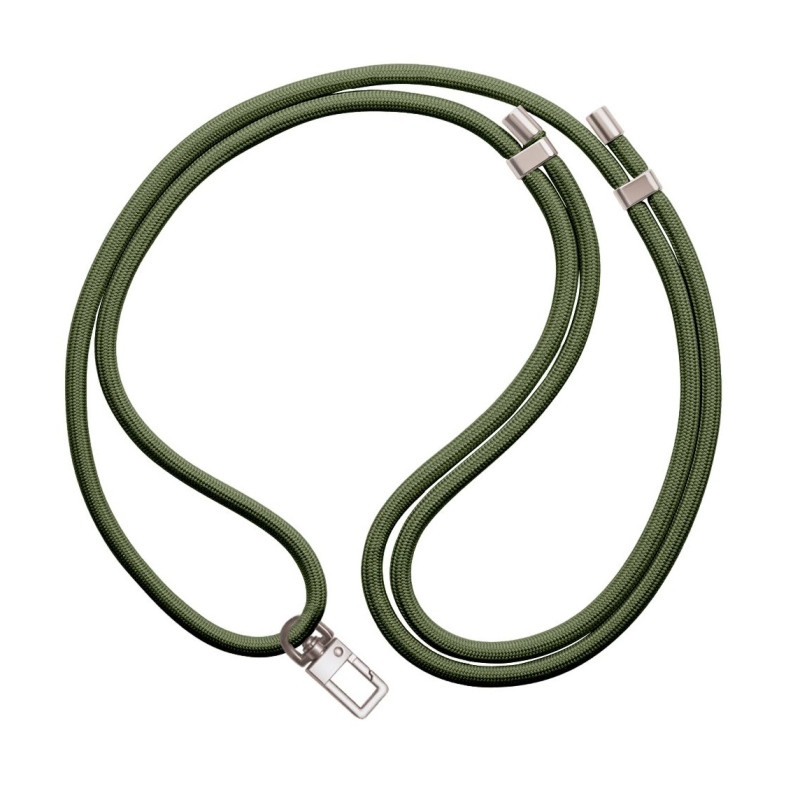 Luxusní šňůrka na mobil TopQ Royal Silver zelená 6 mm 128867