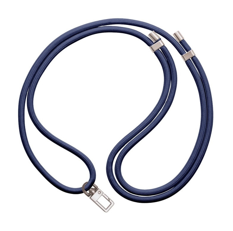 Luxusní šňůrka na mobil TopQ Royal Silver tmavě modrá 6 mm 128845