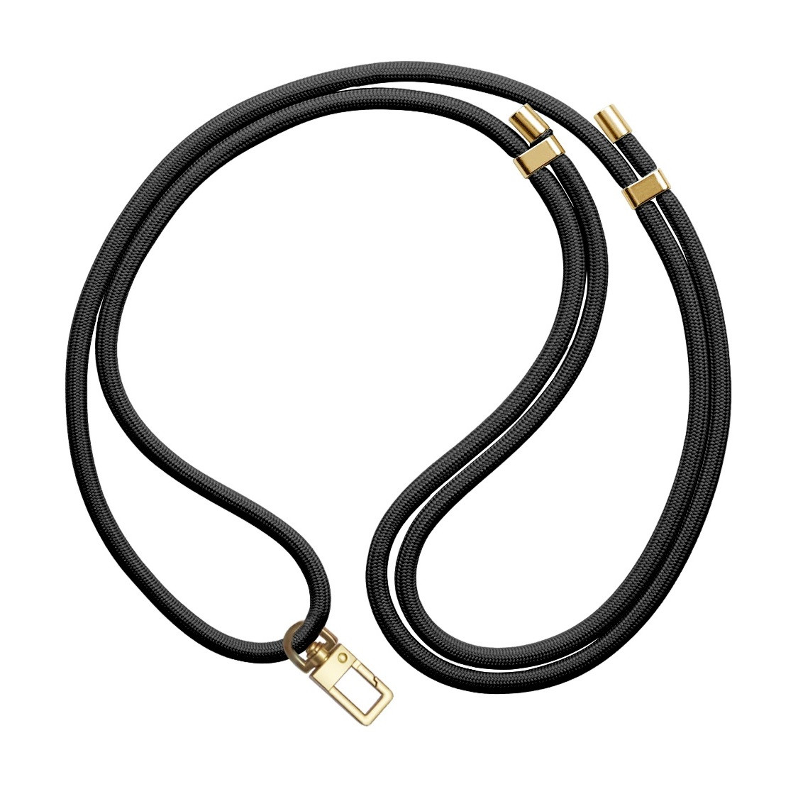Luxusní šňůrka na mobil TopQ Royal Gold černá 6 mm 128841