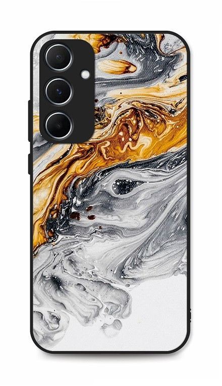 Kryt TopQ LUXURY Samsung A15 pevný Marble šedo-zlatý 128832