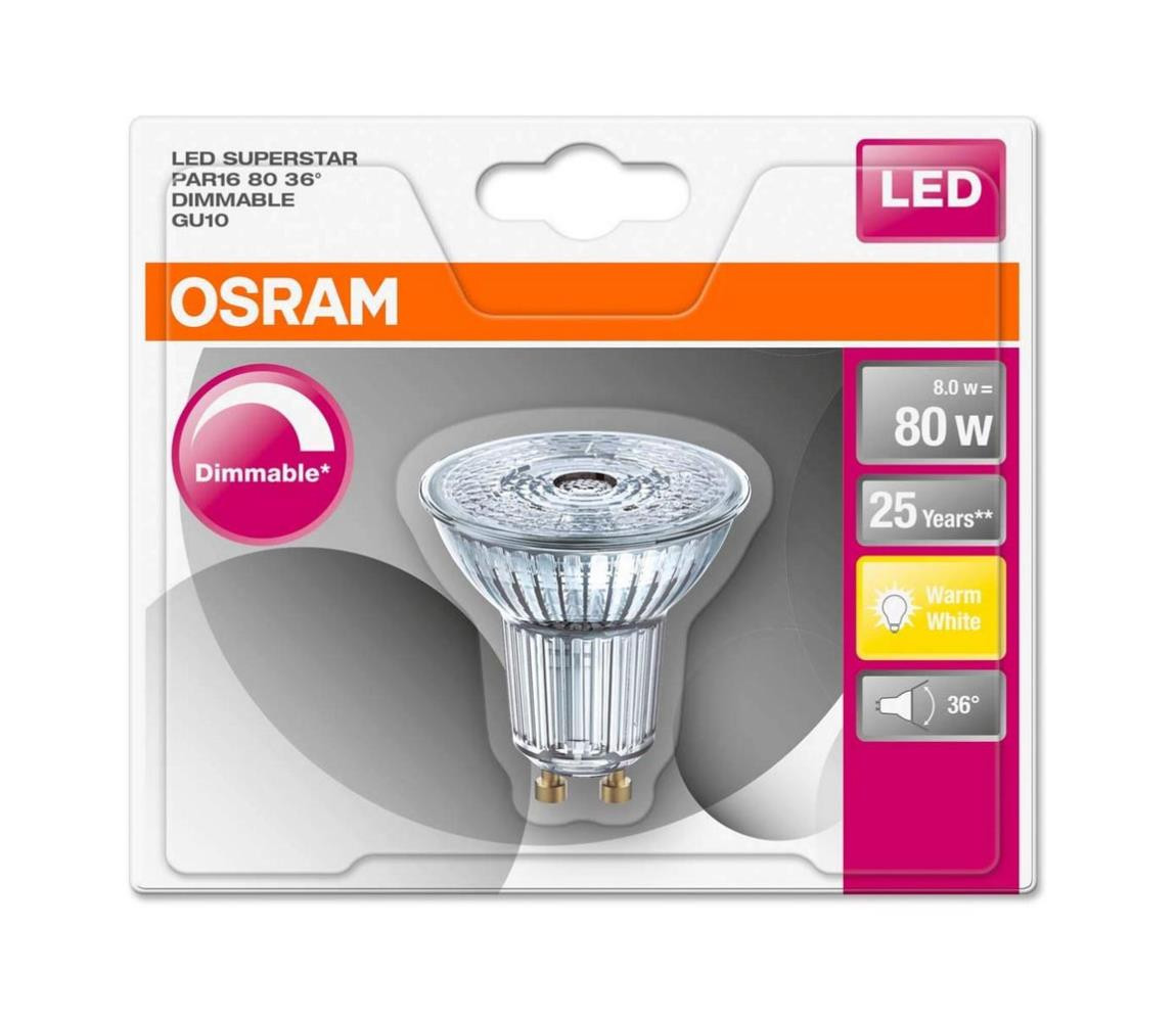 Osram LED Stmívatelná žárovka GU10/7,2W/230V 2700K - Osram