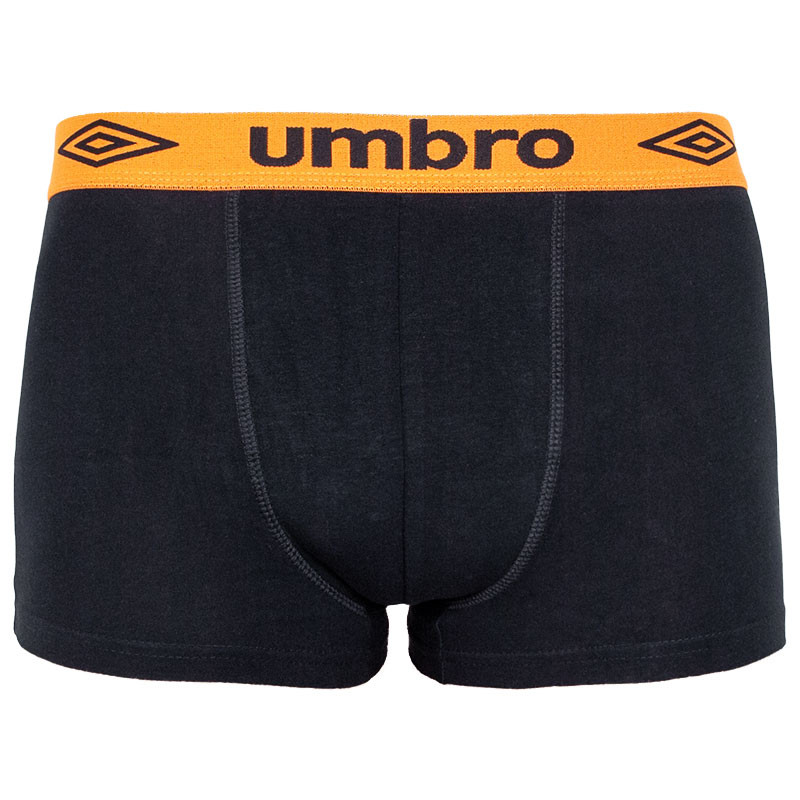 Pánské boxerky Umbro short černé s oranžovou gumou L, trenky / trenýrky