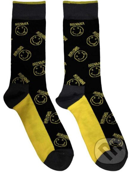 Unisex ponožky Nirvana: Žlutý šťastná tvár(veľkosť EU 40-45) - Nirvana
