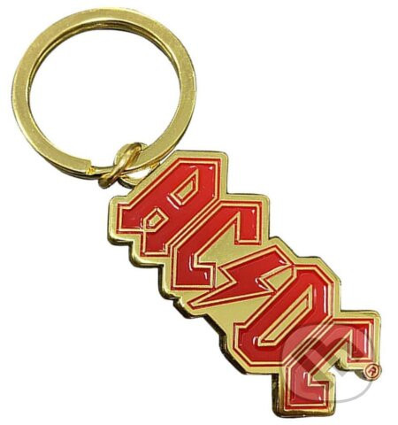Prívesok na kľúče AC/DC: Červeno-zlaté logo