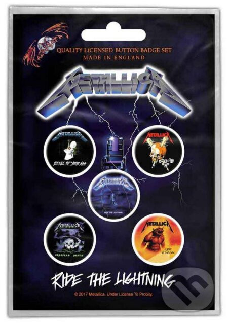 Set 5 odznakov Metallica: Ride The Lightning - Metallica