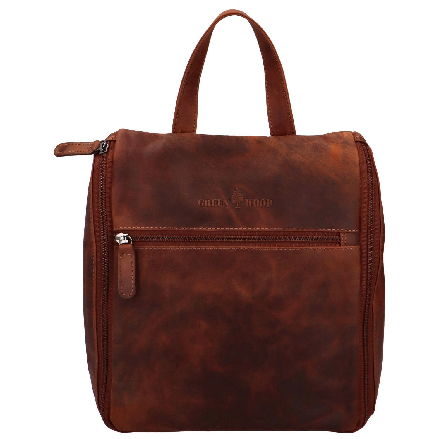 Pánský kožená kosmetická taška hnědá - GreenWood Salah hnědá