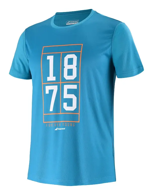 Dětské tričko Babolat  Exercise Graphic Tee Blue 10 - 12 let