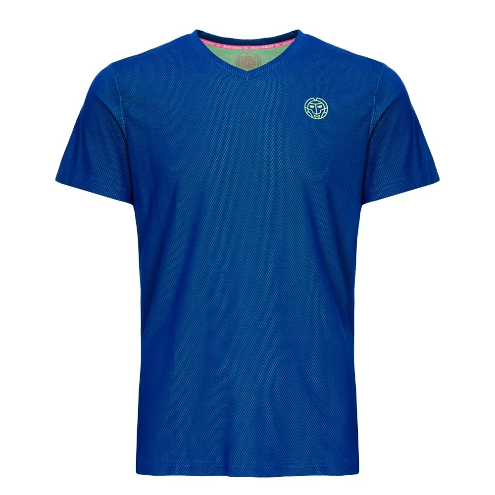 Dětské tričko BIDI BADU  Evin Tech Round-Neck Tee Blue/Neon Green 140 cm