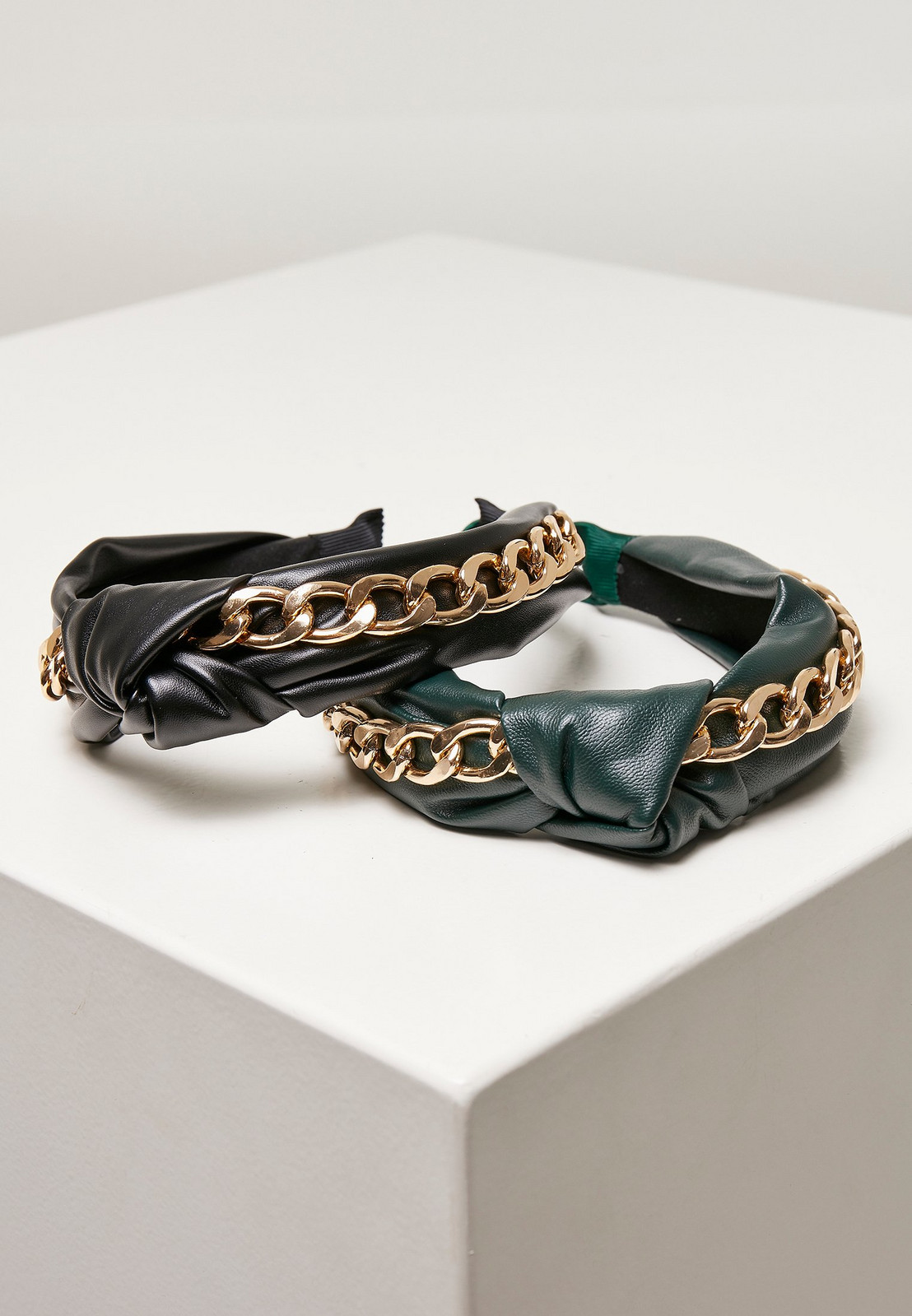 Alice Band with Chain 2-Pack black/bottlegreen