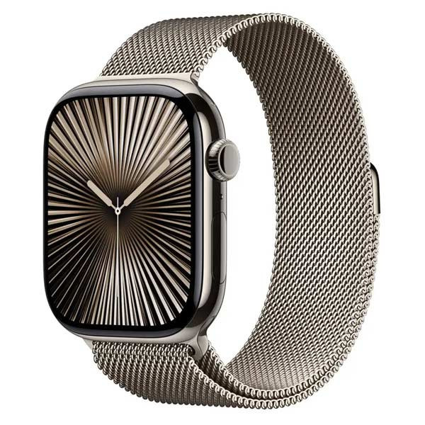 Apple Watch Series 10 GPS + Cellular 46mm Natural Titanium Case with Natural Milanese Loop - M/L