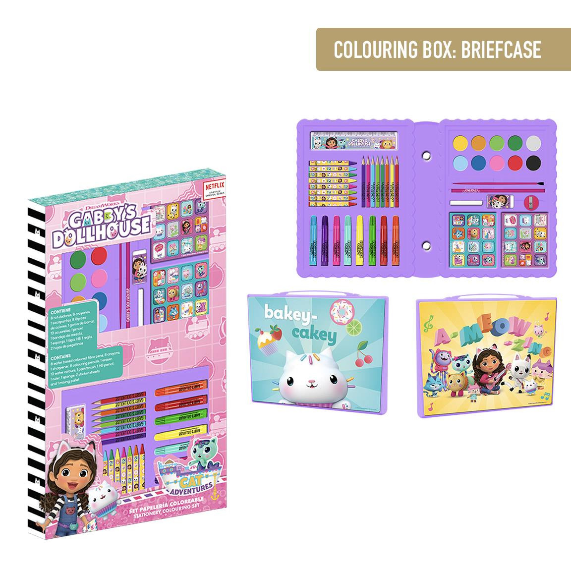 COLOURING STATIONERY SET BOX GABBY'S DOLLHOUSE