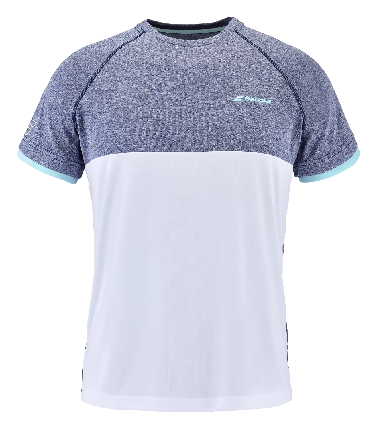 Dětské tričko Babolat  Play Crew Neck Tee Boy White/Blue 8 - 10 let