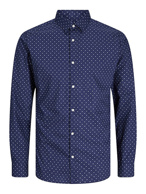 Jack&Jones PLUS Pánská košile JJJOE Slim Fit 12264373 Navy Blazer 7XL