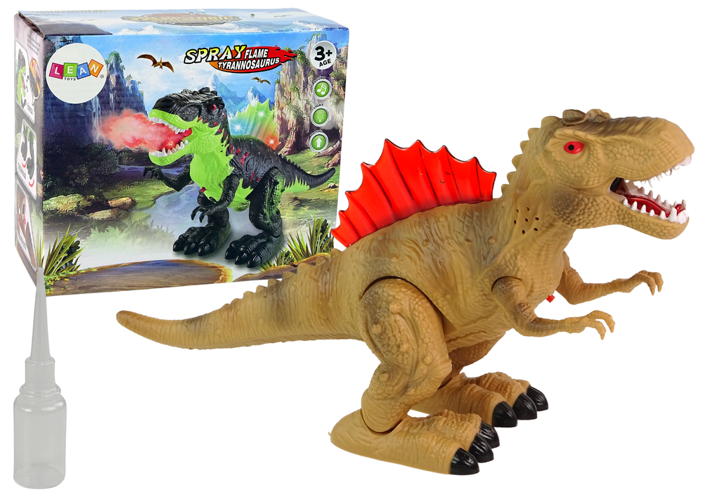 mamido Dinosaurus chrlící páru hnědý